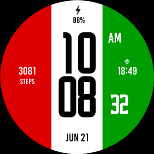 Red White Green Watch Face