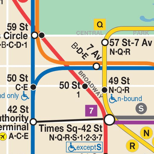 Map of NYC Subway: offline MTA