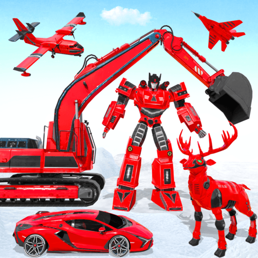 Snow Excavator Robot Car Games