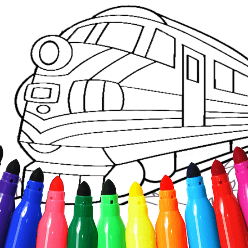 Train game: coloring book.