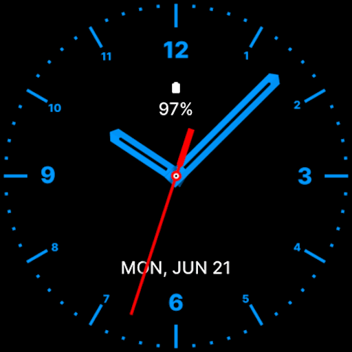 Blue Analog Watch Face