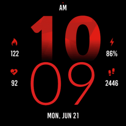 Active Red Fit Watch Face