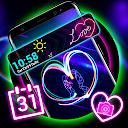 Neon Heart Launcher Theme